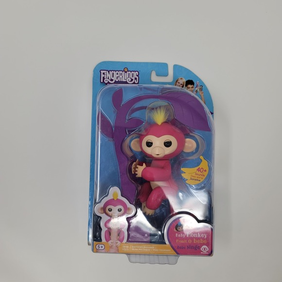 Fingerlings‎ Baby Monkey Bella Pink Yellow Hair Interactive Toy WowWee New - Picture 2 of 5